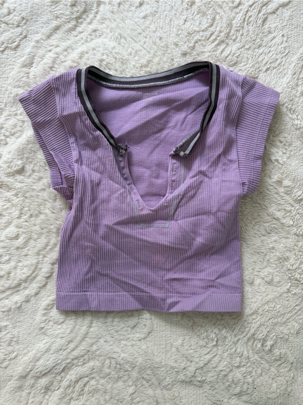 Lilac Ribbed Seamless Workout Tank